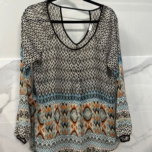 Blu Pepper sheer printed top